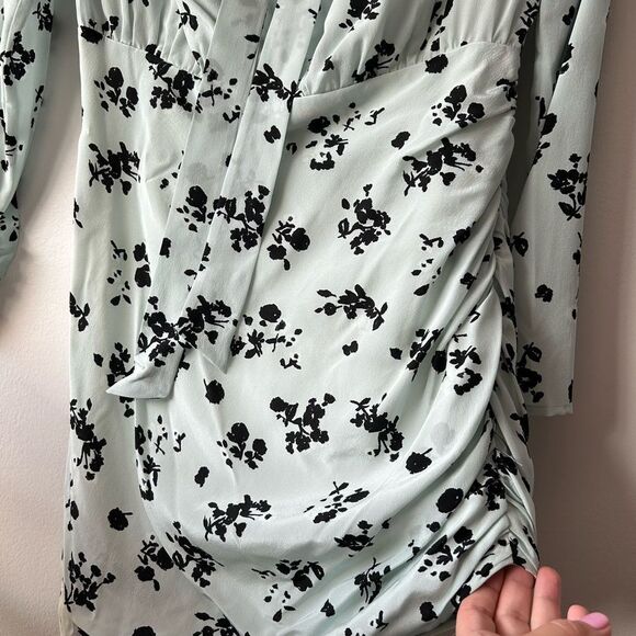 Alessandra Rich Off-The-Shoulder Rose Printed Silk Mini Dress - Picture 5 of 16